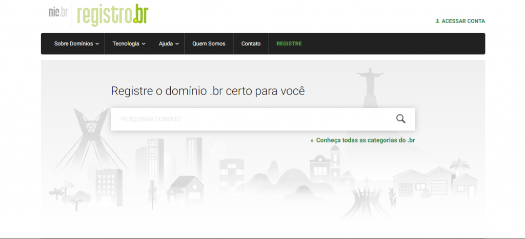 Site para comprar um domínio e criar um site