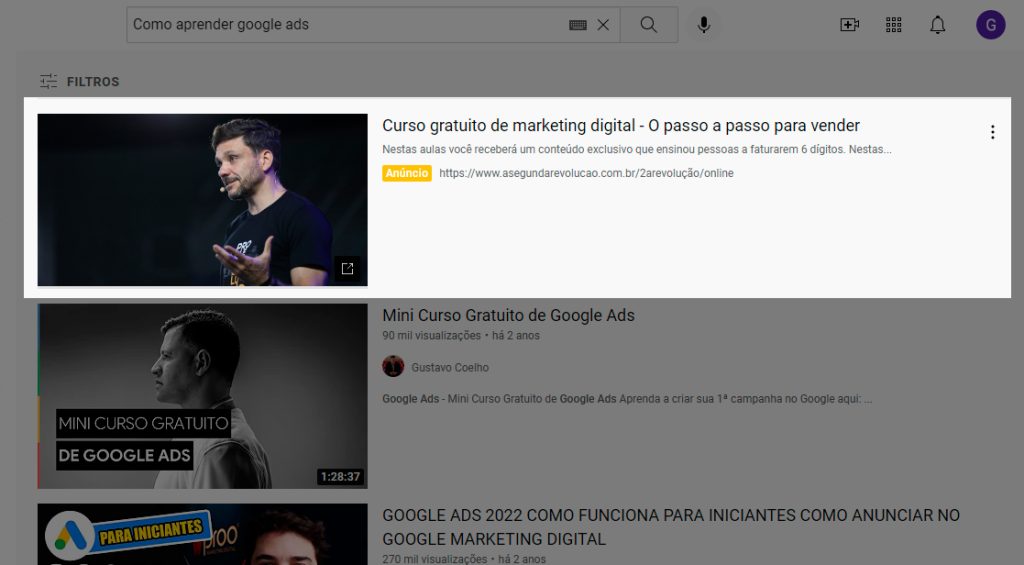 Anuncios TrueView Discovery no Google Ads