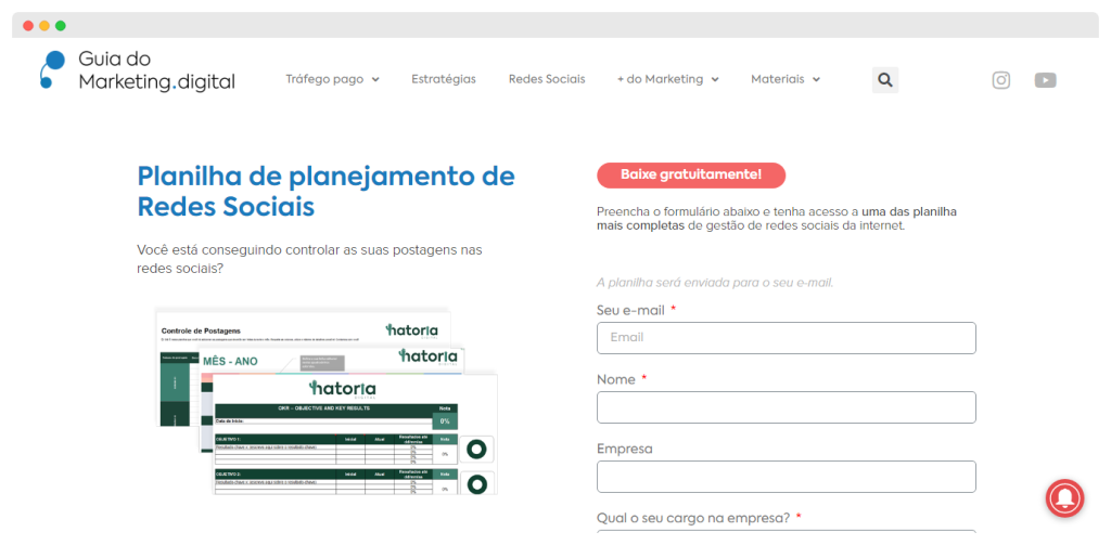 Gerando Lead através de planilhas no Guia do Marketing Digital